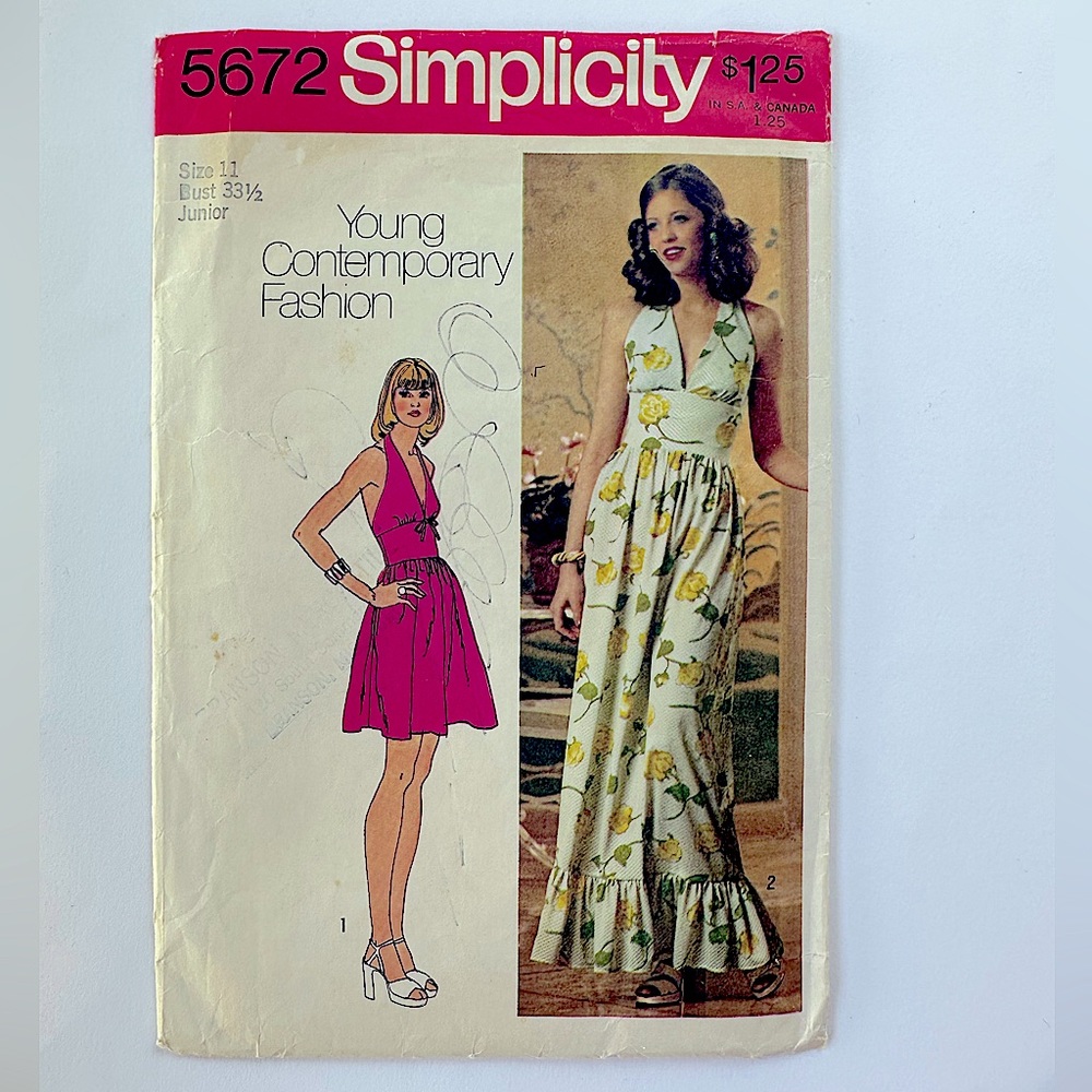 Simplicity 5672 sewing pattern size 11